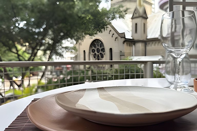Lindo Studio no Centro de SP! Vista para a piscina