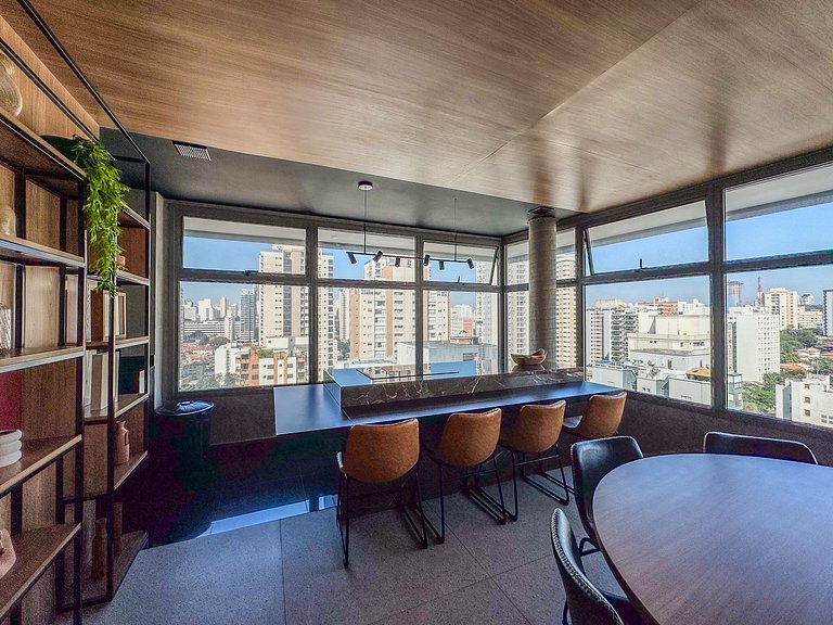 O Melhor de Perdizes Studio para 3 com Piscina