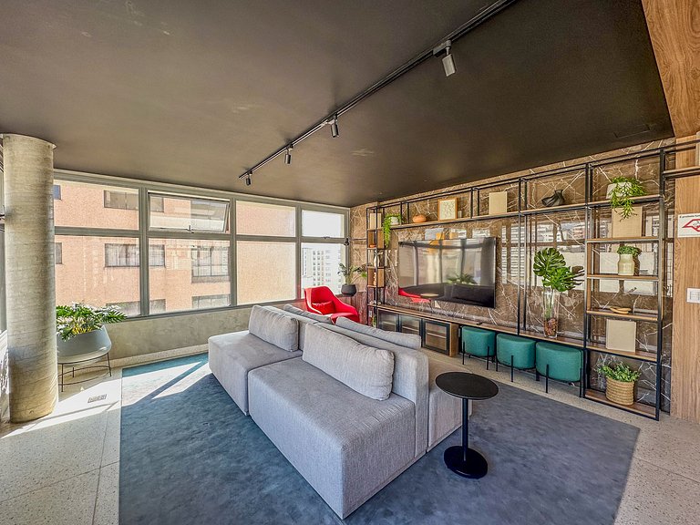 O Melhor de Perdizes Studio para 3 com Piscina