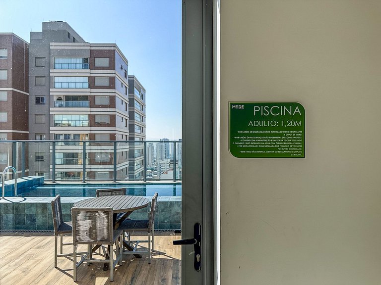 O Melhor de Perdizes Studio para 3 com Piscina