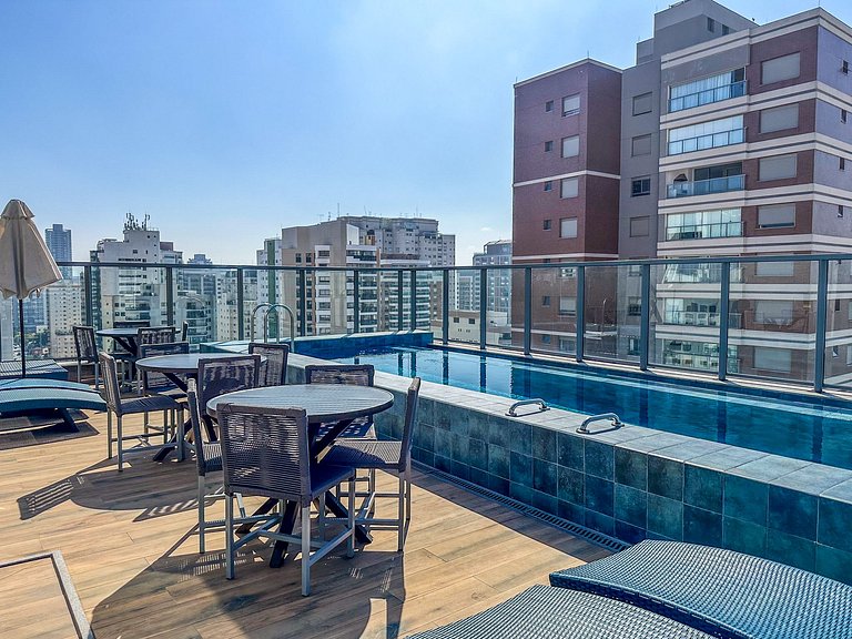 O Melhor de Perdizes Studio para 3 com Piscina