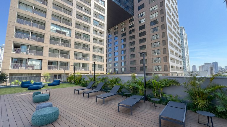 Studio Incrível com Piscina e Lazer Perto do Metrô