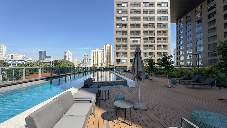 Studio Incrível com Piscina e Lazer Perto do Metrô