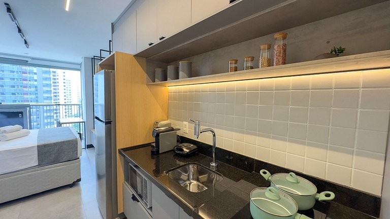 Studio Incrível com Piscina e Lazer Perto do Metrô